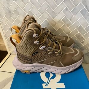 Hoka Anacapa Mid GTX Tan and Yellow High-Top Sneakers